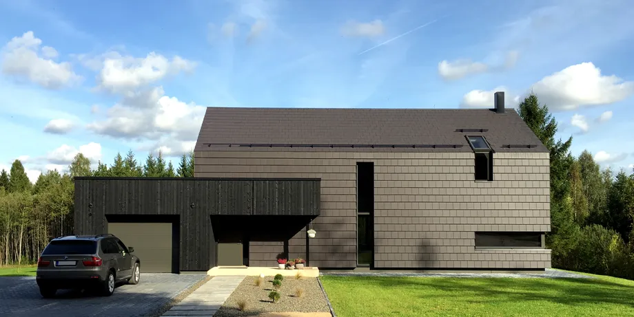 Monier katusekivide kasutamine fassaadikividena